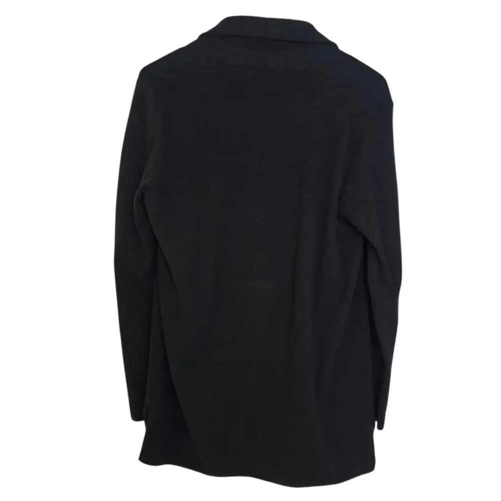 J. Crew Chelsea Sweater Blazer Black Open Front Knit Jacket Size Medium